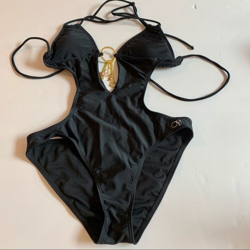 NWOT Op Black Hi-rise Bathing Suit 3/5‎